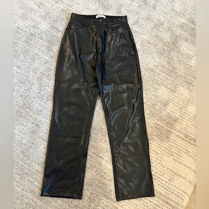 Abercrombie 90’s Straight Ultra High-rise Soft Leather Pant (Size 29)